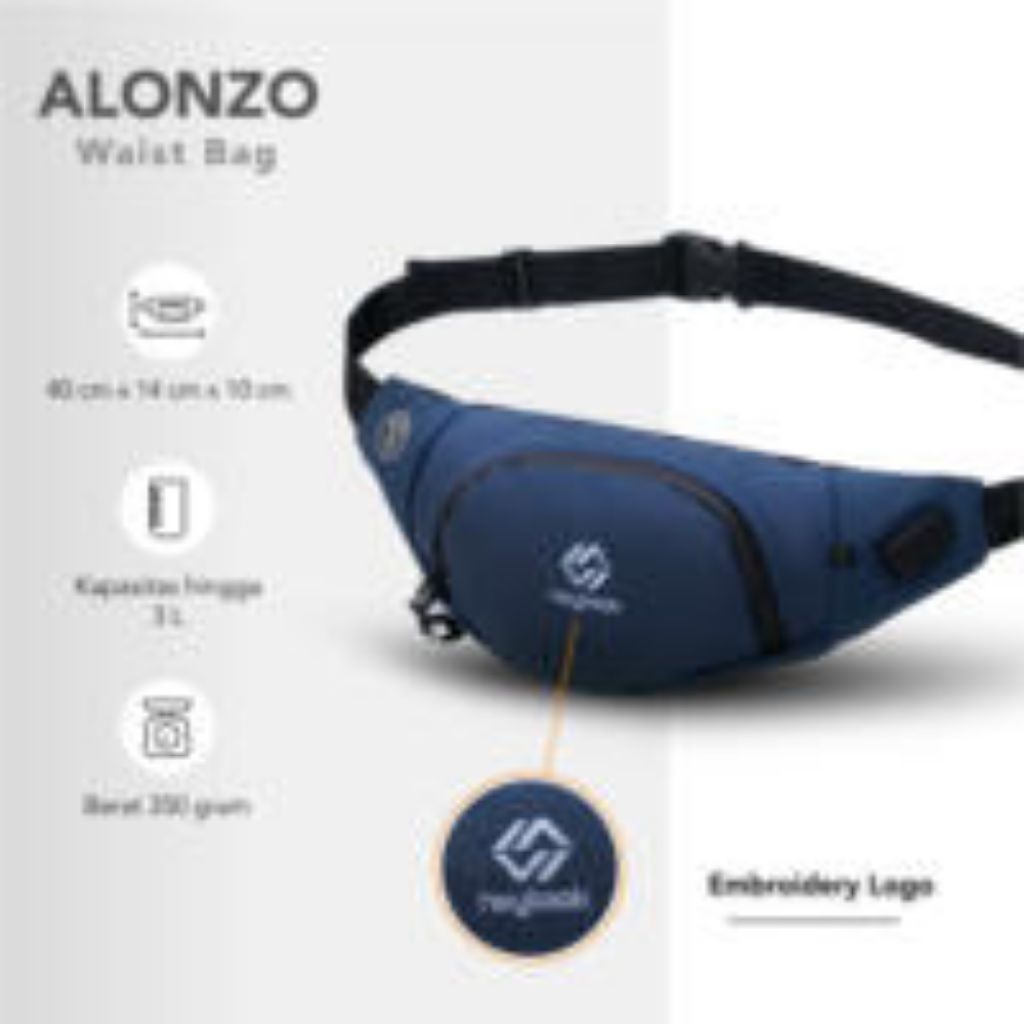 WAISTBAG ALONZO PRIA TAS SELEMPANG PRIA WATERPROOF HEYLOOK
