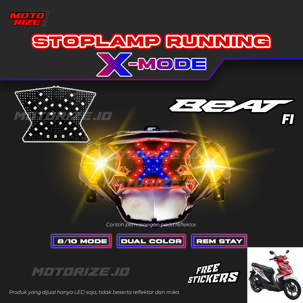 Stoplamp Running X Mode Beat Fi Lampu Rem LED Motor Variasi Motorize