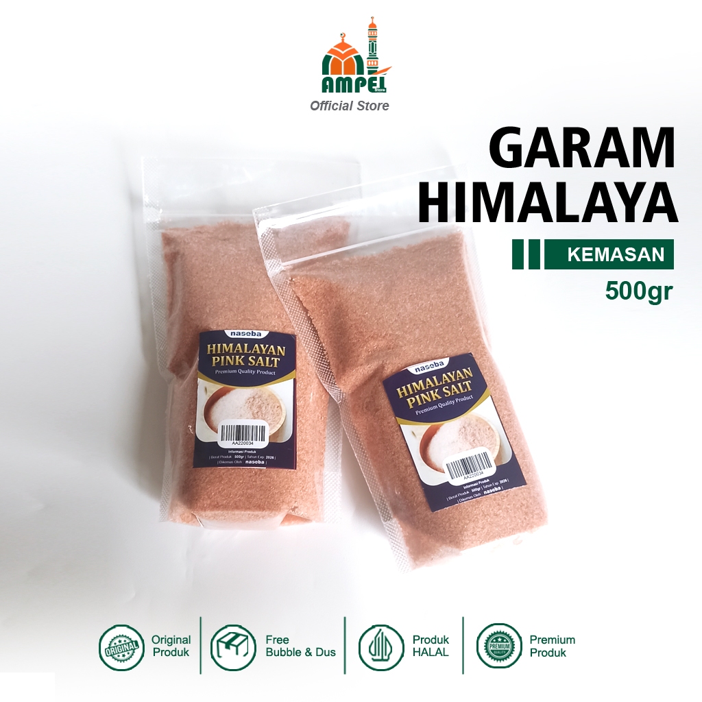 

Garam Himalaya 500gr Murni Pink Lava Organik Himalayan Salt Untuk Diet MPASI Ketogenic Herbal Alami
