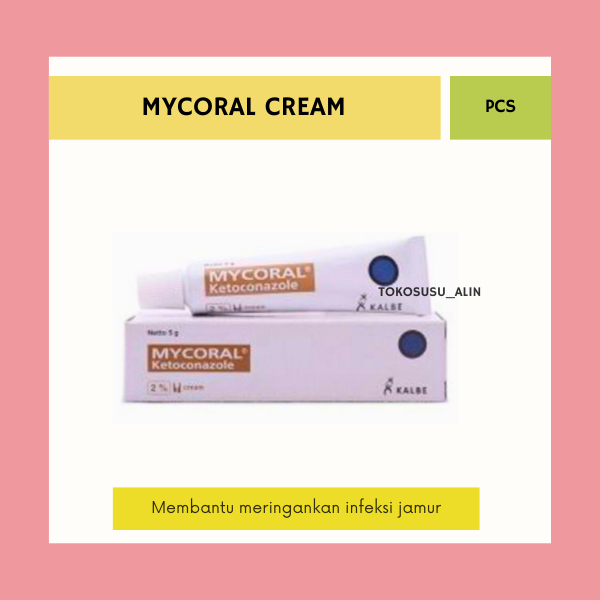 MYCORAL CREAM 5 G / MERINGANKAN GATAL JAMUR / PANU / KUTU AIR / PANU / KADAS / KURAP