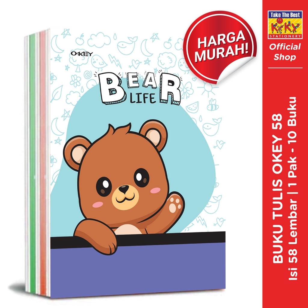 

OKEY Buku Tulis 58 Lembar - 10 Buku / Motif Random