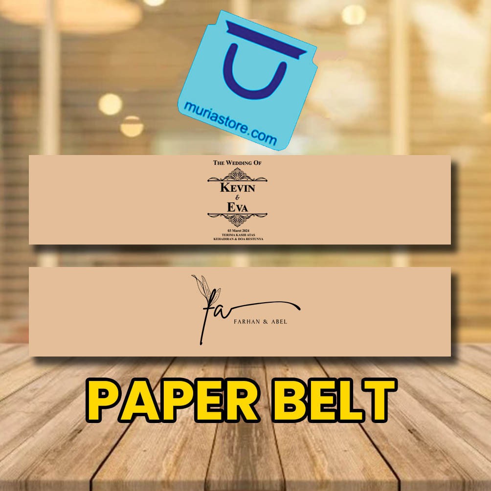 

CUSTOM PAPERBELT KERTAS COKLAT UK 21 X 5 CM