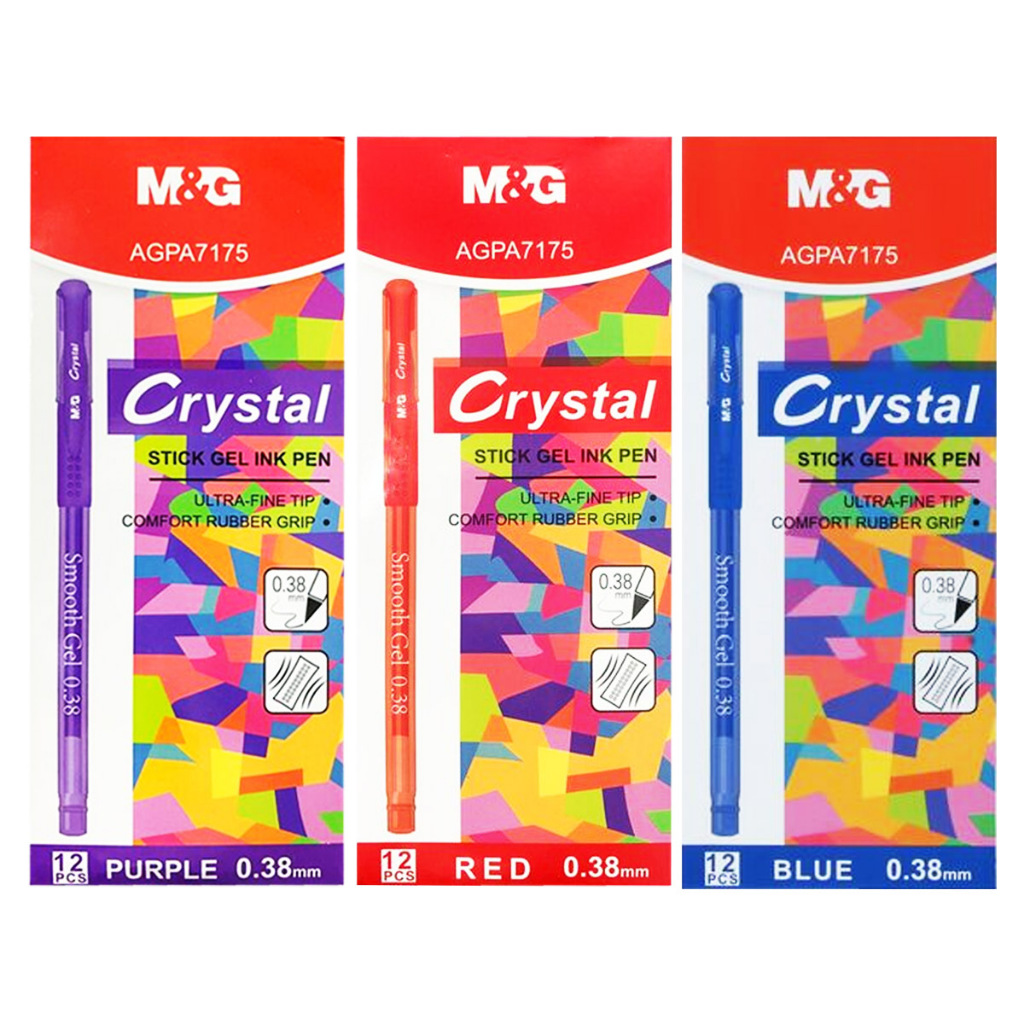 

Ballpoint Stick Gel Pulpen Crystal Ink Gel 0.38mm M&G AGPA7175 1 Pcs Warna Hitam
