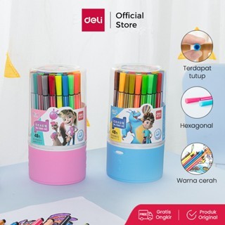 

Deli Hexagonal Watercolor Marker Pen Spidol Warna 24/36/48 Warna 7060