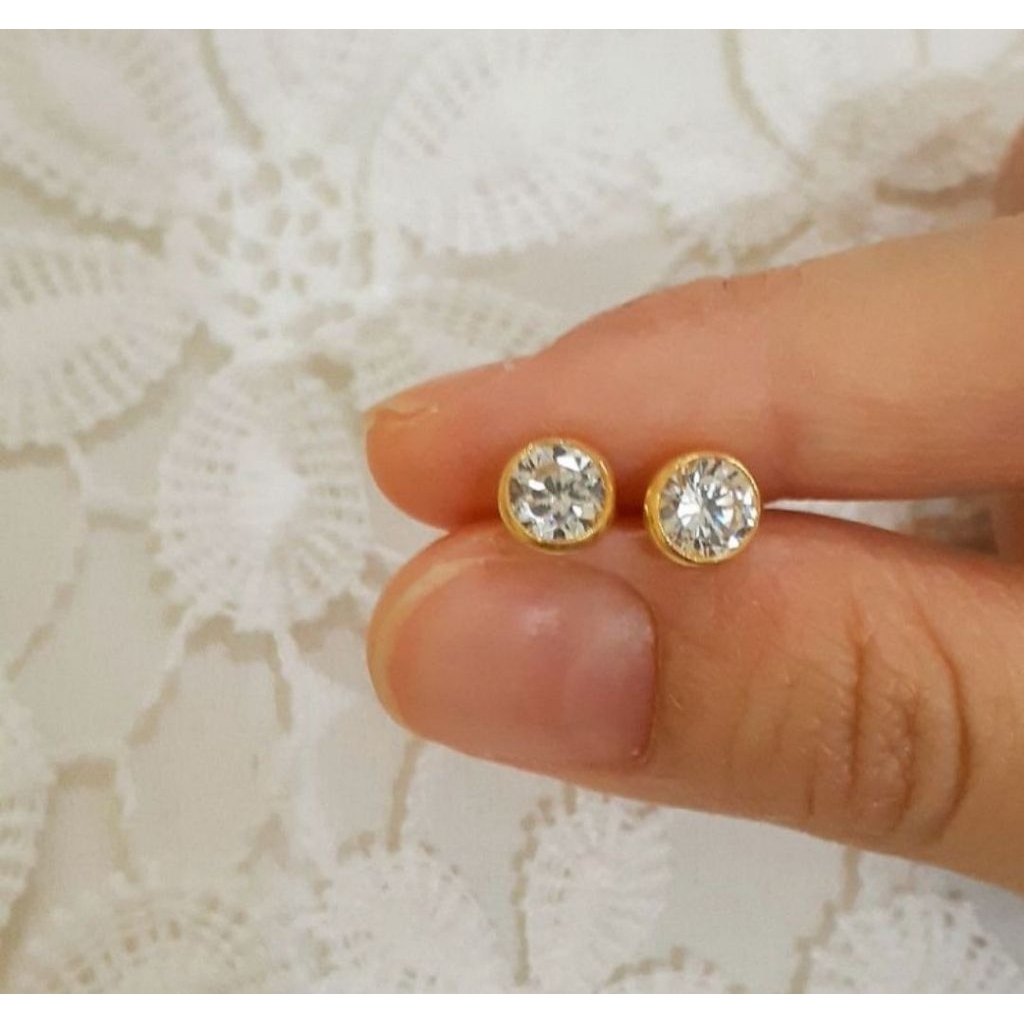 Anting Tusuk Perak Dewasa 1/2 Gram dan 1 Gram Lapis Emas
