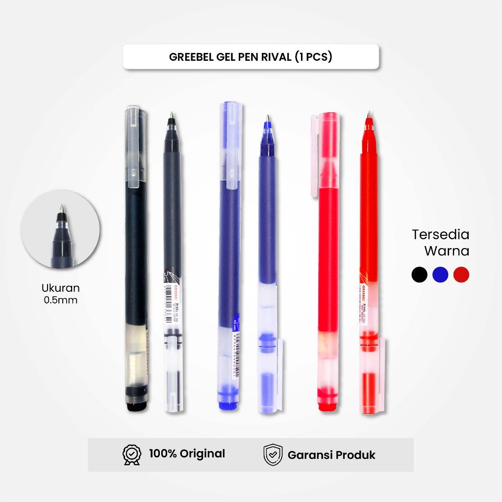

GREEBEL Gel Pen Pulpen Pena GP-502 Rival 0.5 Isi (6PCS/SET) / Pulpen Gel Murah Grosir