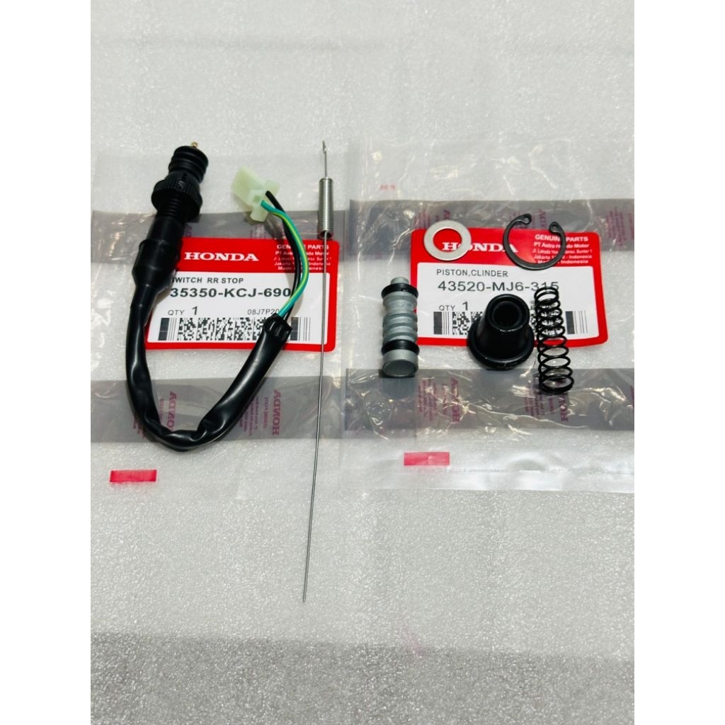 Seal master rem belakang MJ6+Switch rem belakang stop KCJ Megapro new monoshock fi megapro new monos