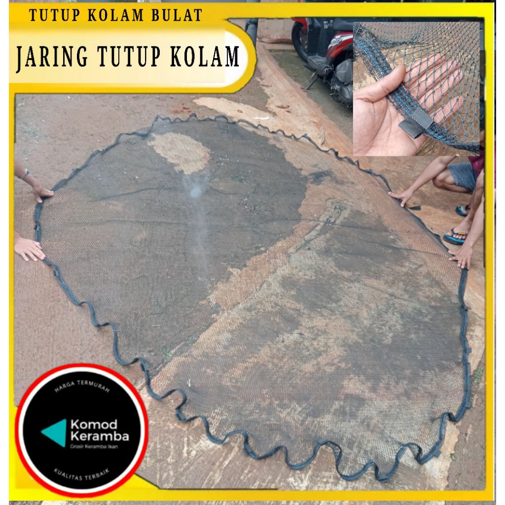 tutup kolam bundar,bioflok,bulat,jaring PE pengaman kolam trepal atau keramba ikan bulat, perlengkap