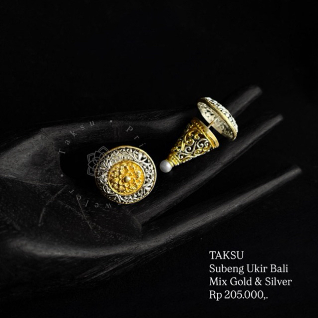 Subeng Ukir Bali Gaya Klasik Lapis Emas dan Perak 925