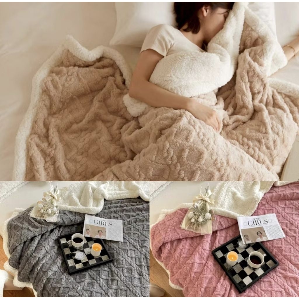 selimut bulu domba 180x200 polos