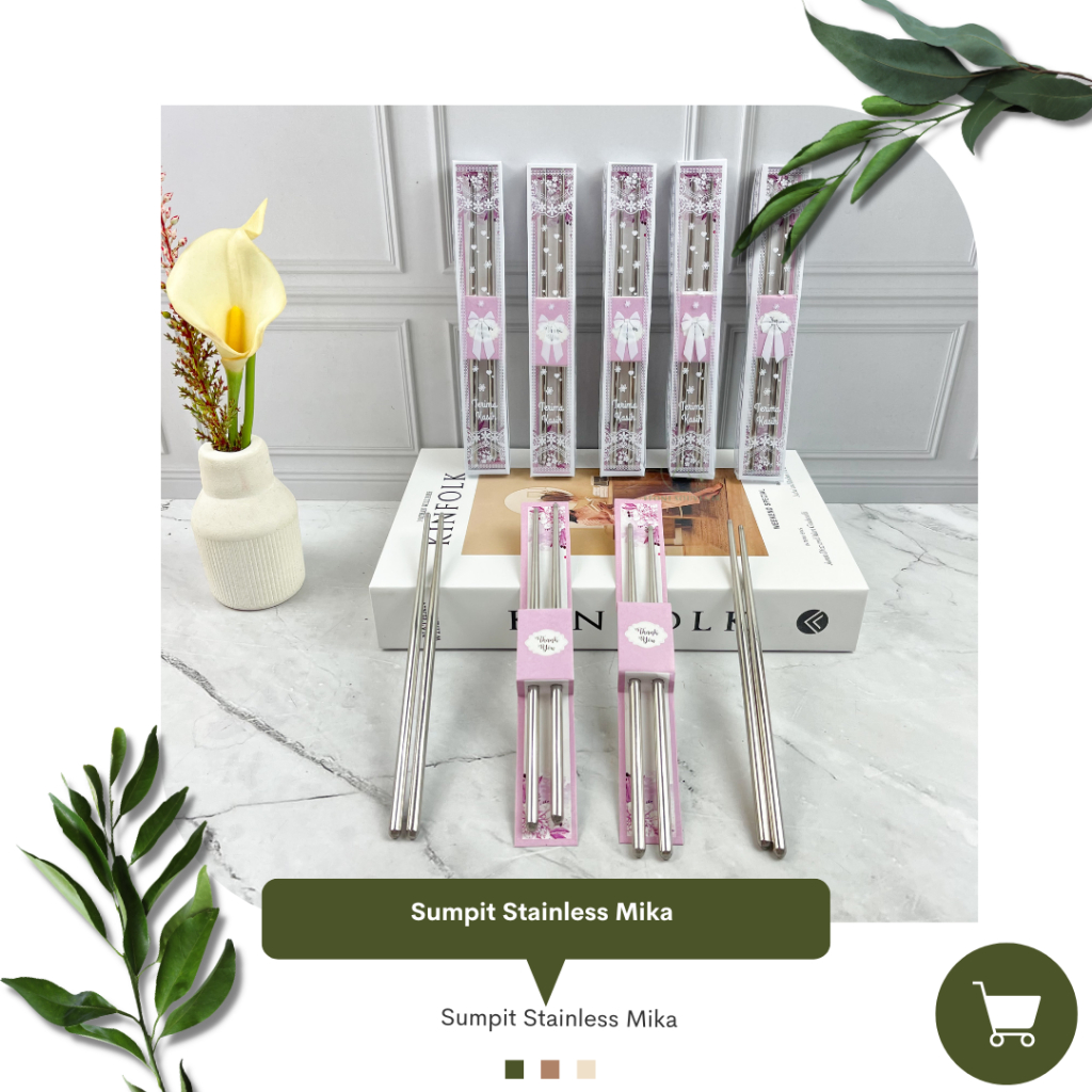 Souvenir Sumpit Stainless Mika Motif
