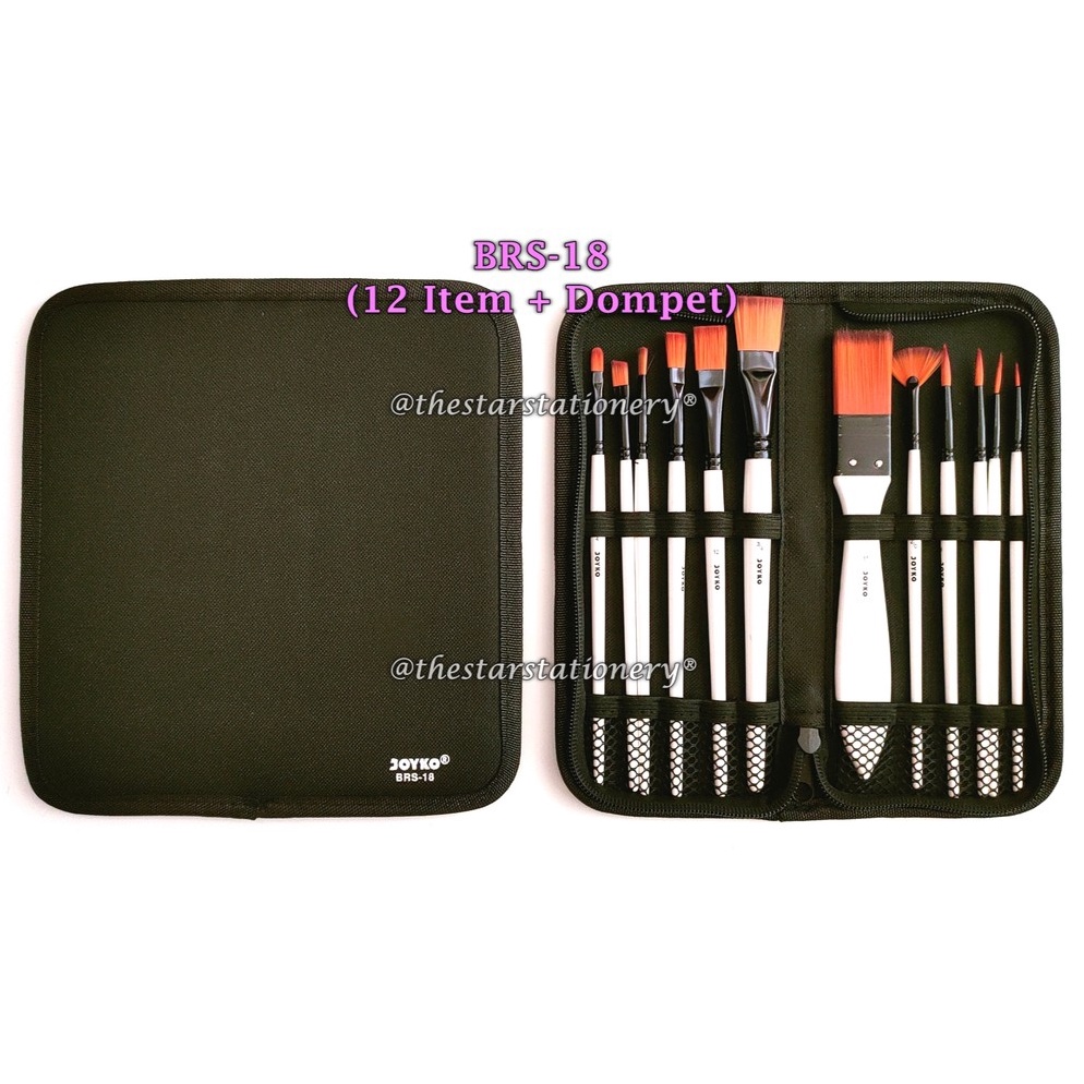 

KODE Y65K 1 Set GROSIR Kuas Cat Air JOYKO BRS18 Brush Kuas Cat Air Lukis Acrylic Joyko BRS18 Set