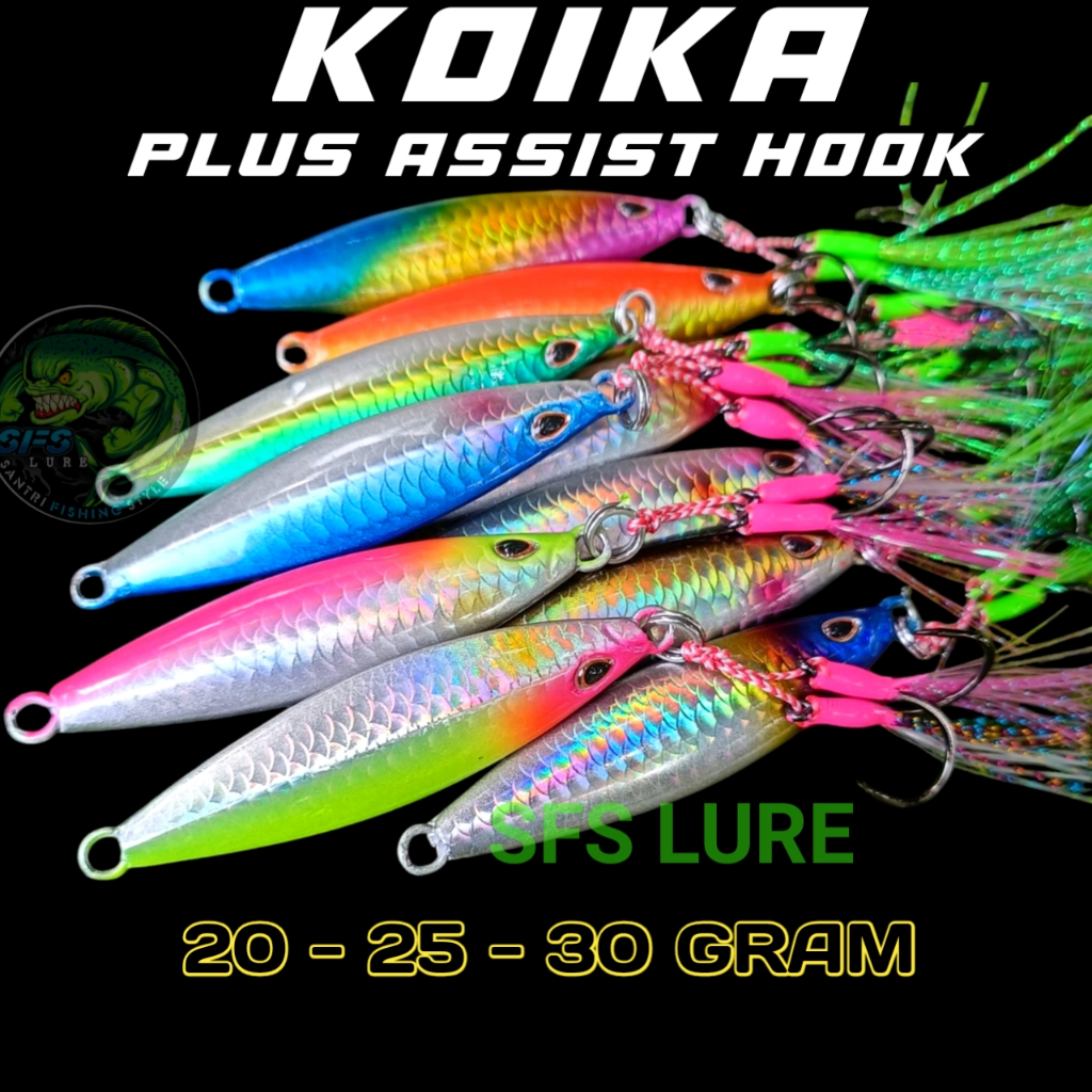 Metal jig 1 set micro jig 20gram 25gram 30gram metal jig plus kail koika Siap pakai fre assist hok /