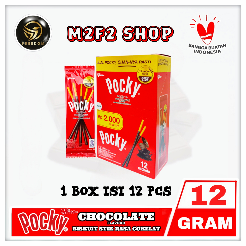 

Glico Pocky Biskuit Cokelat Original Stik | Chocolate Flavour - 12 gr (Kemasan 1 Box)