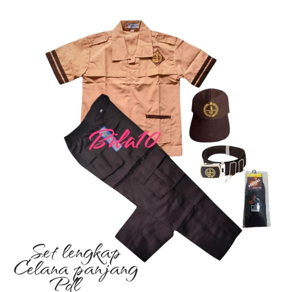 set lengkap baju pramuka pendek siaga/lis celana panjang pramuka pdl sd