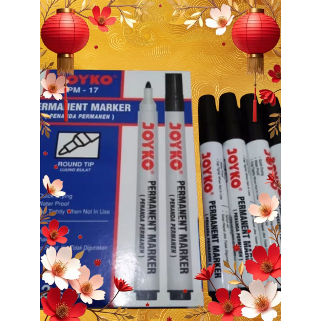 

spidol jayko PERMANENT MARKER PM-17.1lsn.isi12pcs.hitam