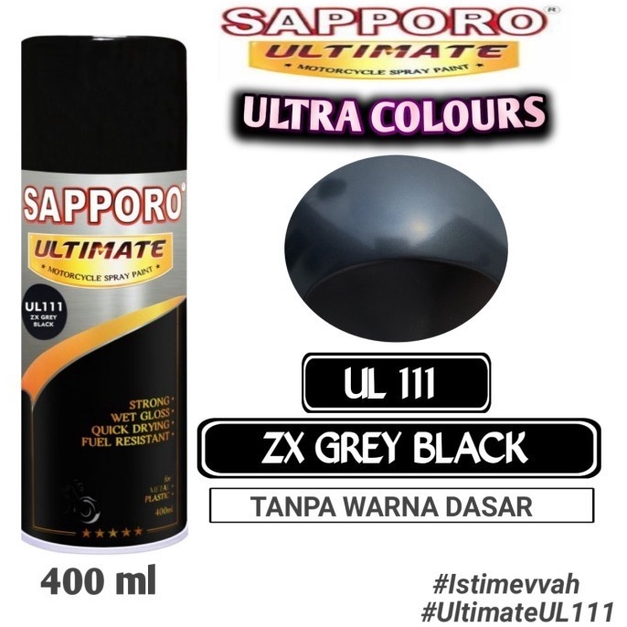 

KODE T29J SAPPORO ULTIMATE UL111 ZX GREY BLACK 4ml Cat Semprot Pylok Pilok
