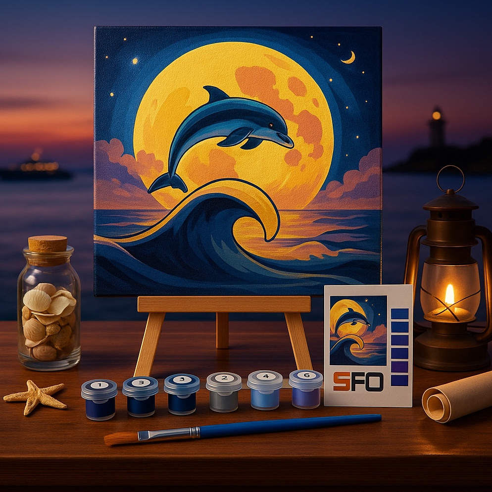 

SFO DIY Paint By Numbers Kit 1 Set Dolphin Y KODE R7I7