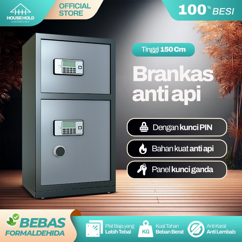 Brankas Tahan Api 150 cm Brankas Anti Api Brankas Dokumen Brangkas Uang Pin Password Safe Box