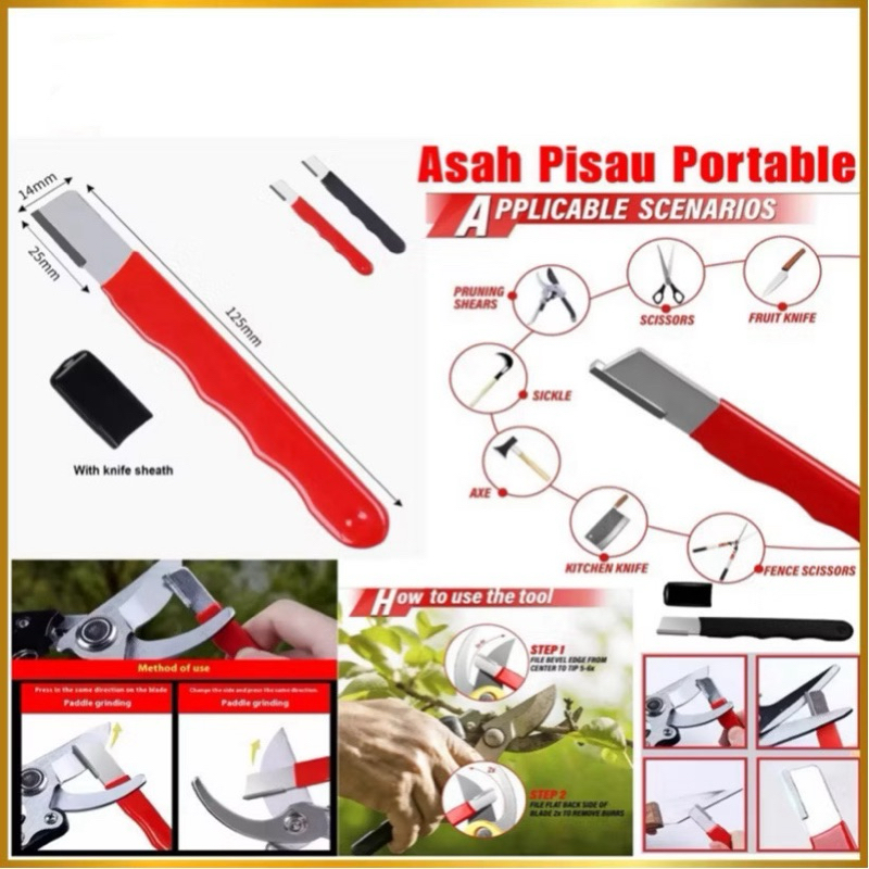 Asah Pisau Portable Pengasah Pisau Kecil Genggam Saku Pocket Sharpener Knife Serbaguna