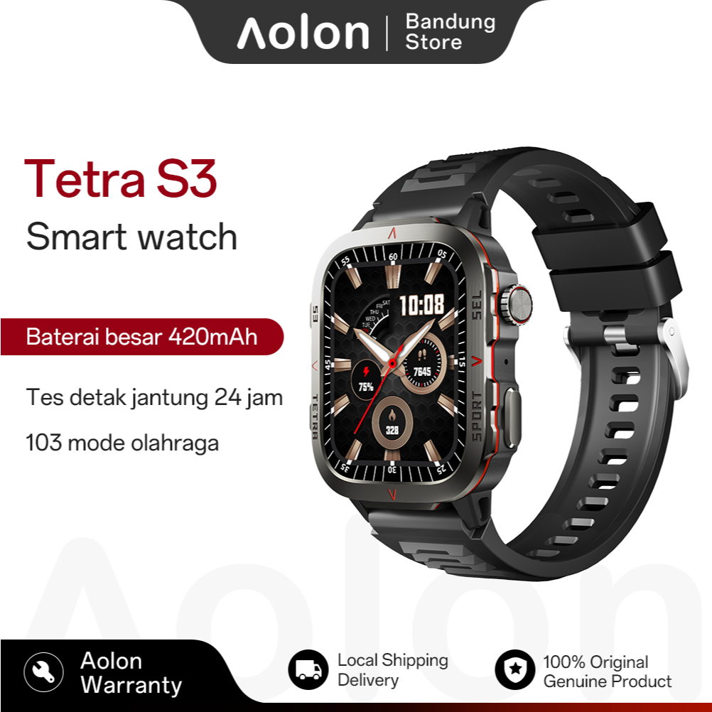 AOLON Tetra S3 Smartwatch Original Exclusive Aolon Wallpaper 420mAh Battery Bluetooth Call Smart Wat