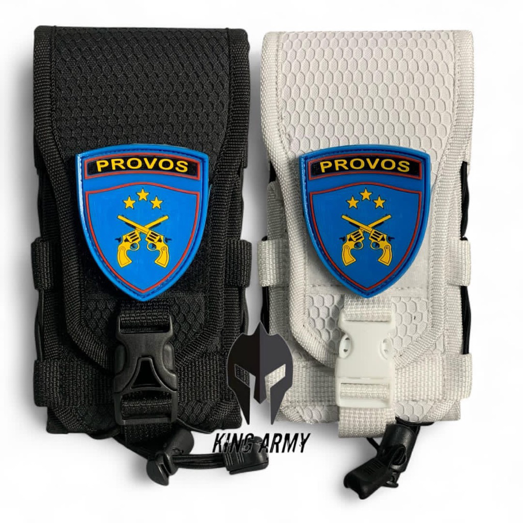 Sarung Hp Pinggang Logo Provost Polri Pouch Handphone cordura asli double slot