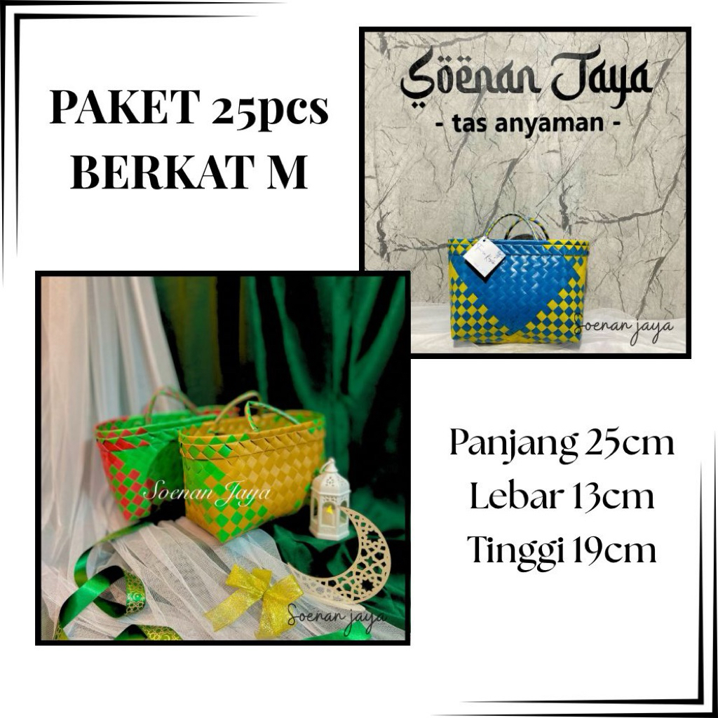PAKET 25pcs Tas BERKAT M Sedang / Tas berkat murah hajatan syukuran souvenir