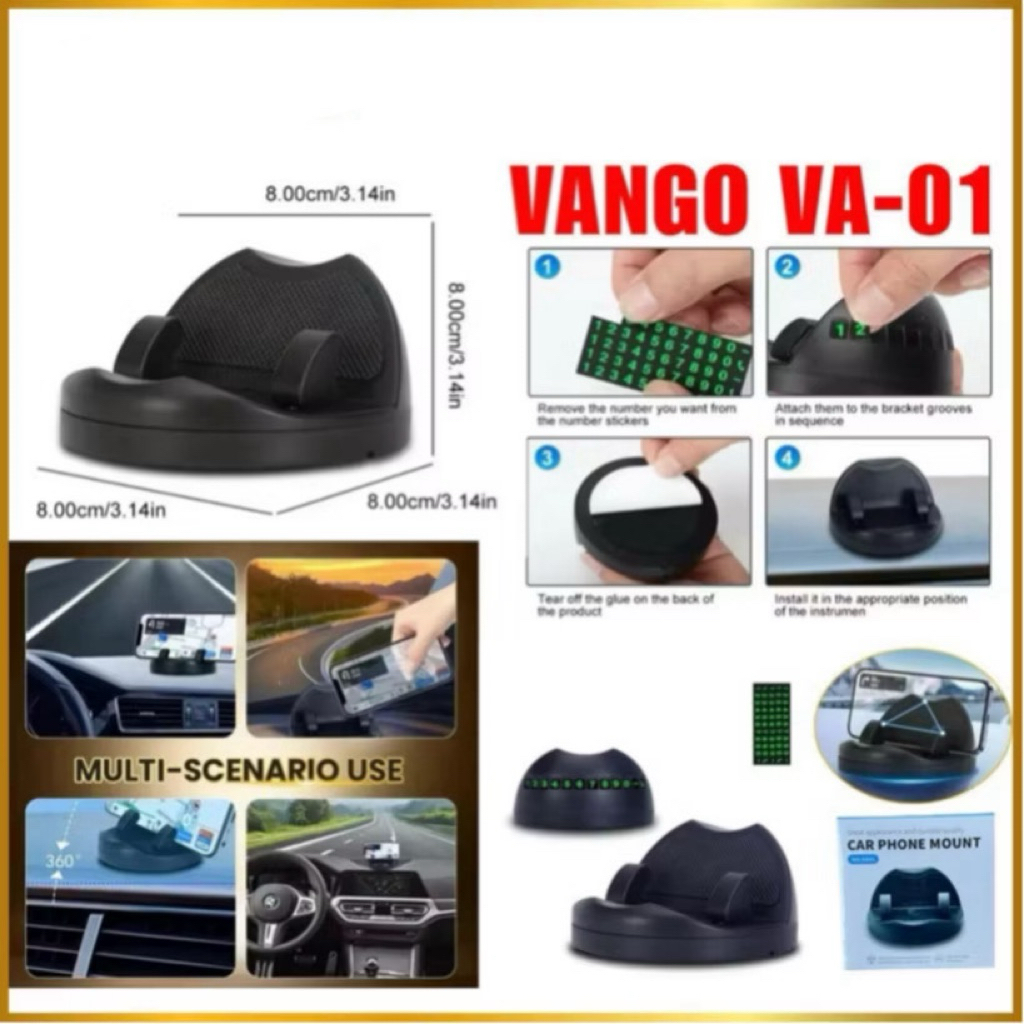 Holder Mobil Vango VA01 Phone Holder Navigasi Dudukan Hp Dashboard Rotasi 360 Derajat