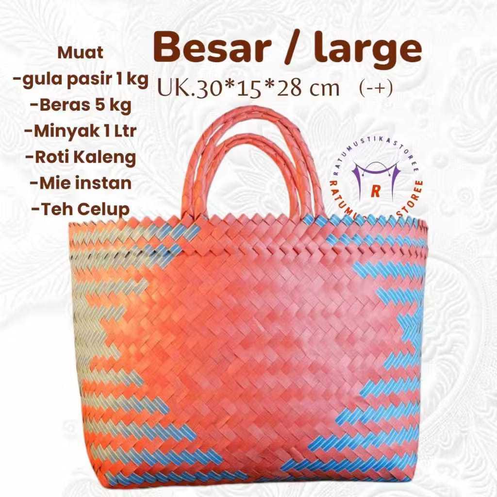 Tas Jinjing Anyam Keranjang Belanja Tas Hampers Besar