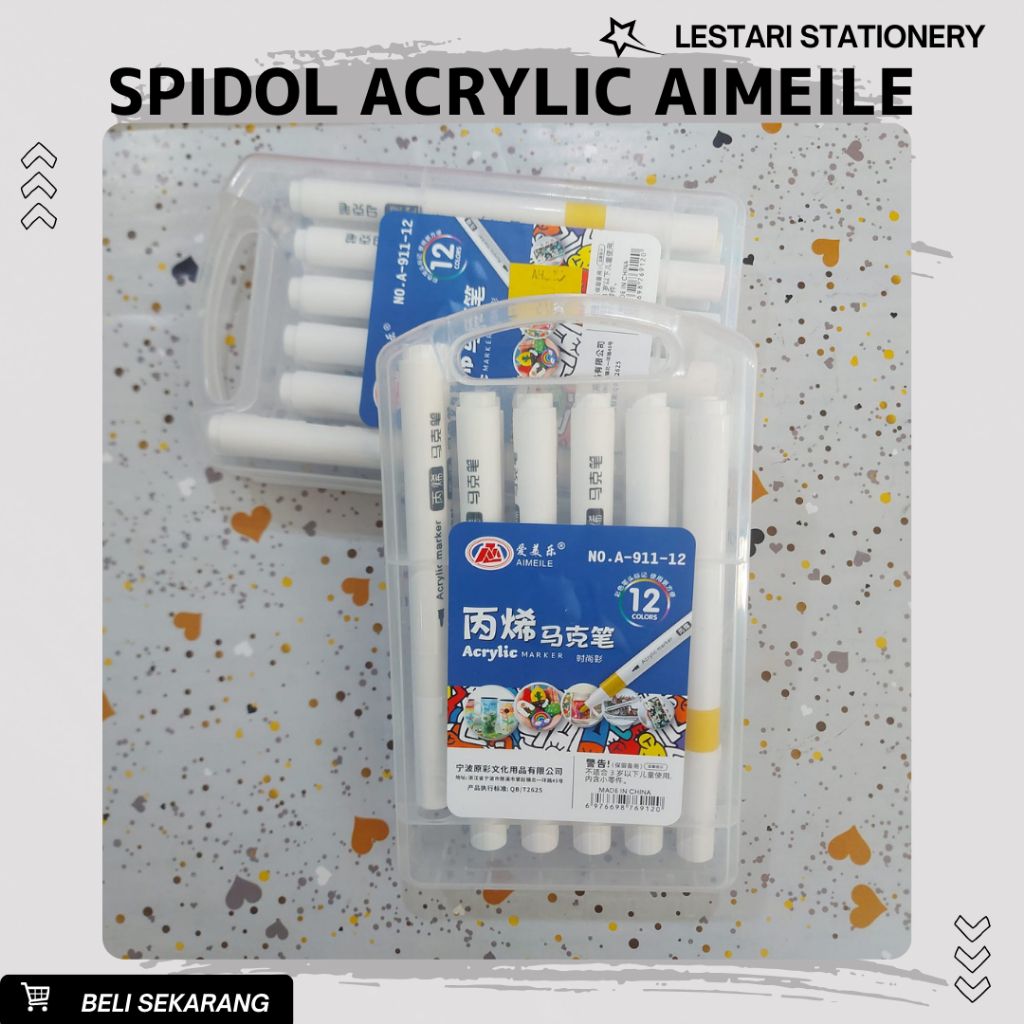 

Spidol Acrylic 12 Warna Aimeile | Akrilik Marker Warna Cepat Kering Tahan Air | Spidol Acrylic Painter | Kreativitas Anak