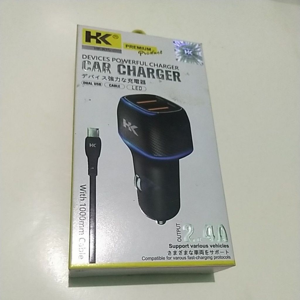 CAR CHARGER PREMIUM PRODUCT LED DUAL USB ORIGINAL HK