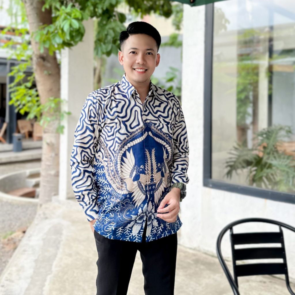 Batik Medan kemeja batik pria lengan panjang full furing