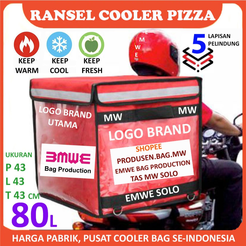 Tas Ransel gemblok gendong kurir ojol delivery  box jumbo thermal food bag cake pizza gosend gojek