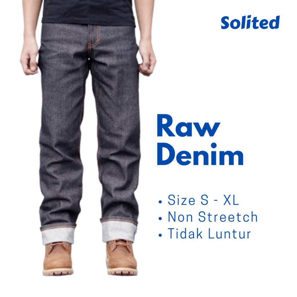 SOLITED -  Raw Denim Celana Jeans Pria