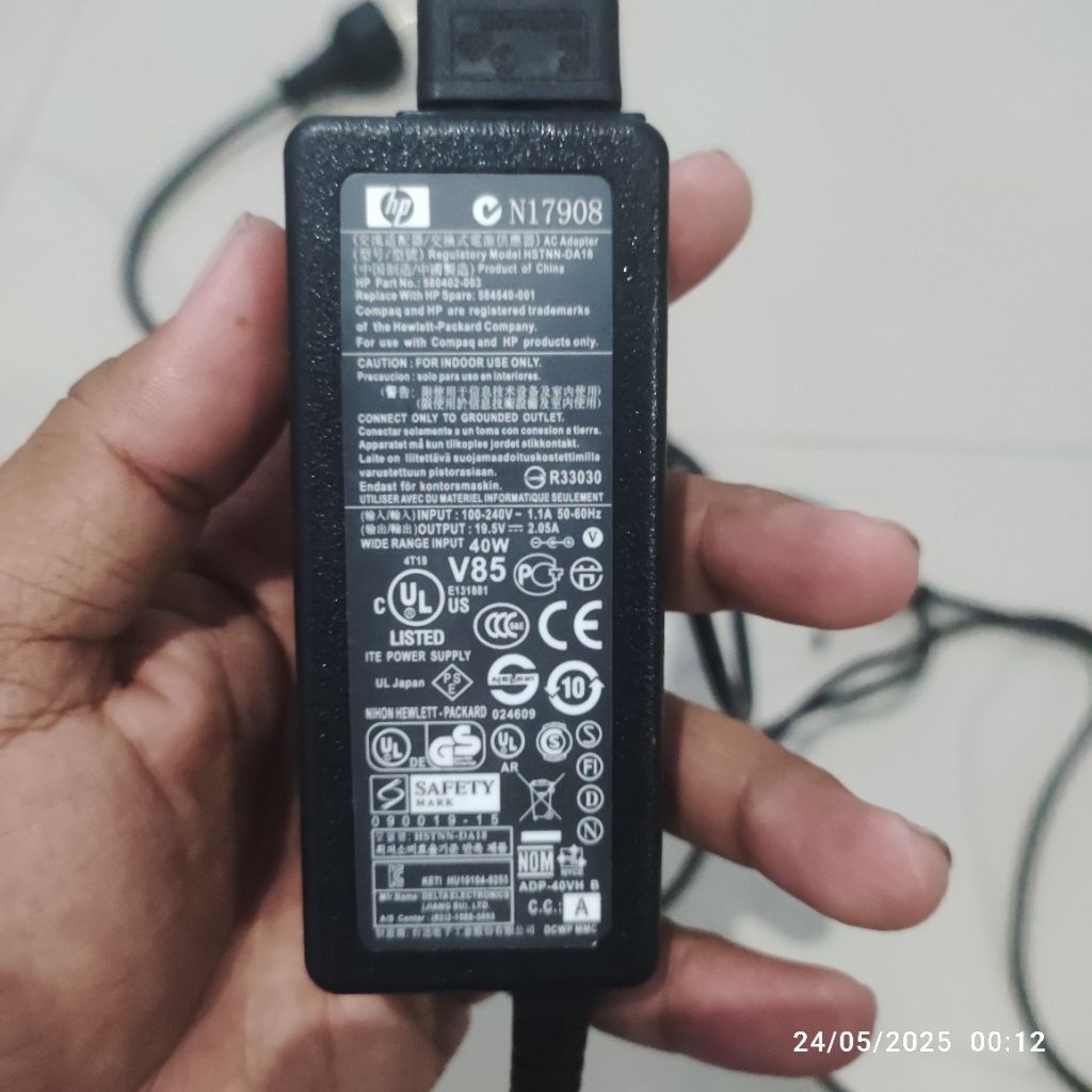 Adaptor Laptop Original Bawaan HP N17908 V85 Jack 4.0 x 1.7mm