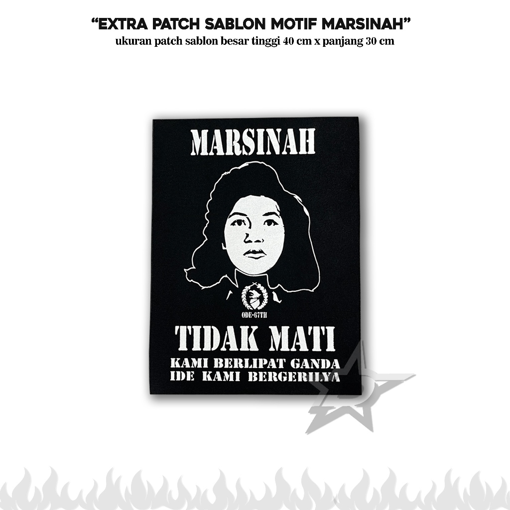 Patch Marsinah emblem sablon marsinah munir dan tanmalaka backpatch sablon refuse patch besar