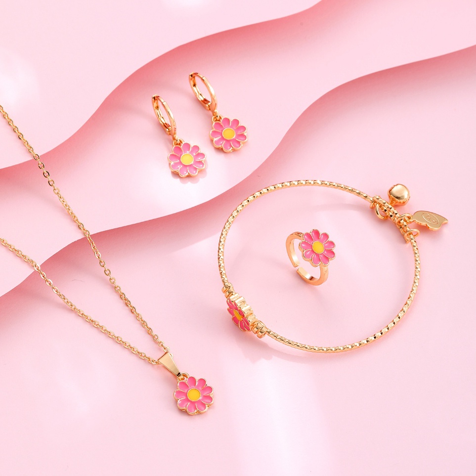 Hyl Jewelry 123S Set Perhiasan Titanium Wanita Lapis Emas Silver Anti Karat Asli Dewasa Murah Korea 