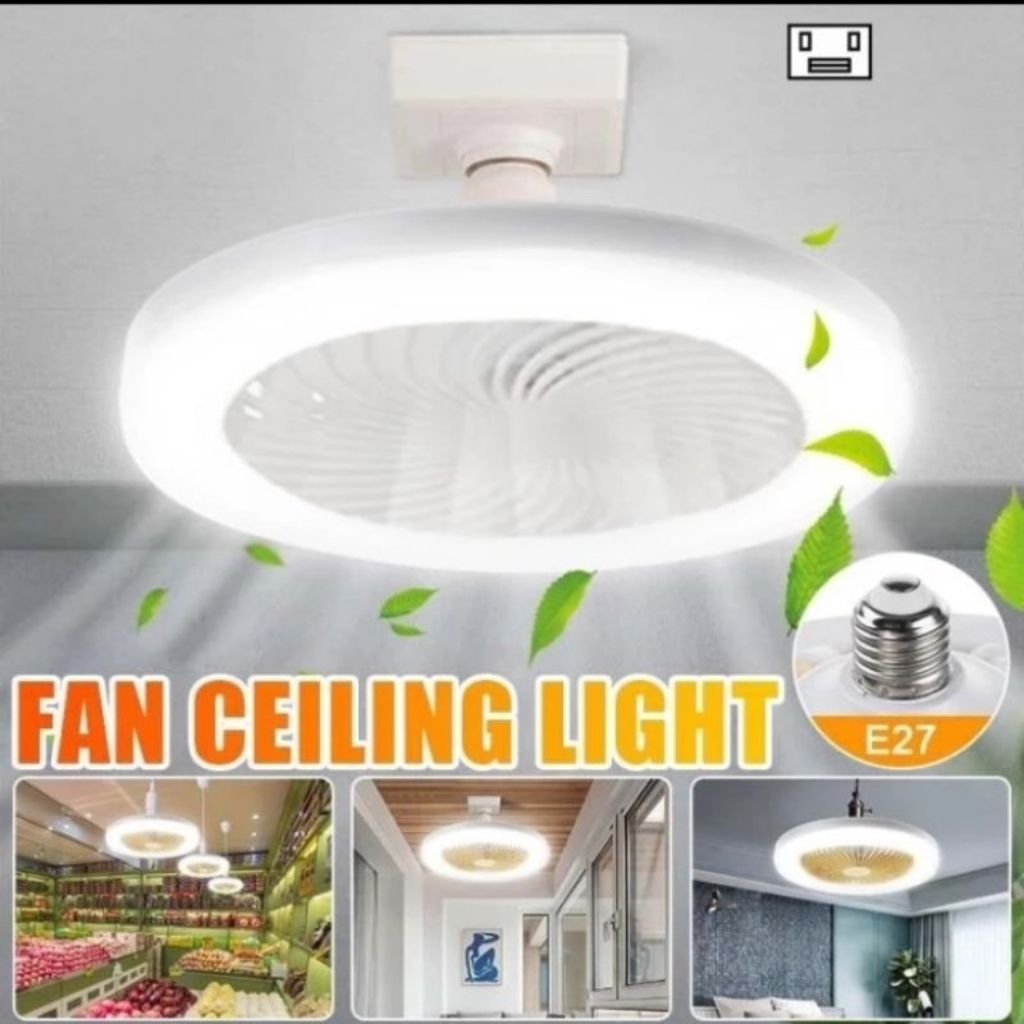 Lampu Smart Fan / Lampu Kipas Angin AC E27 Lampu LED Kipas Angin Gantung Plafon + Remote 2 in 1 Kipa