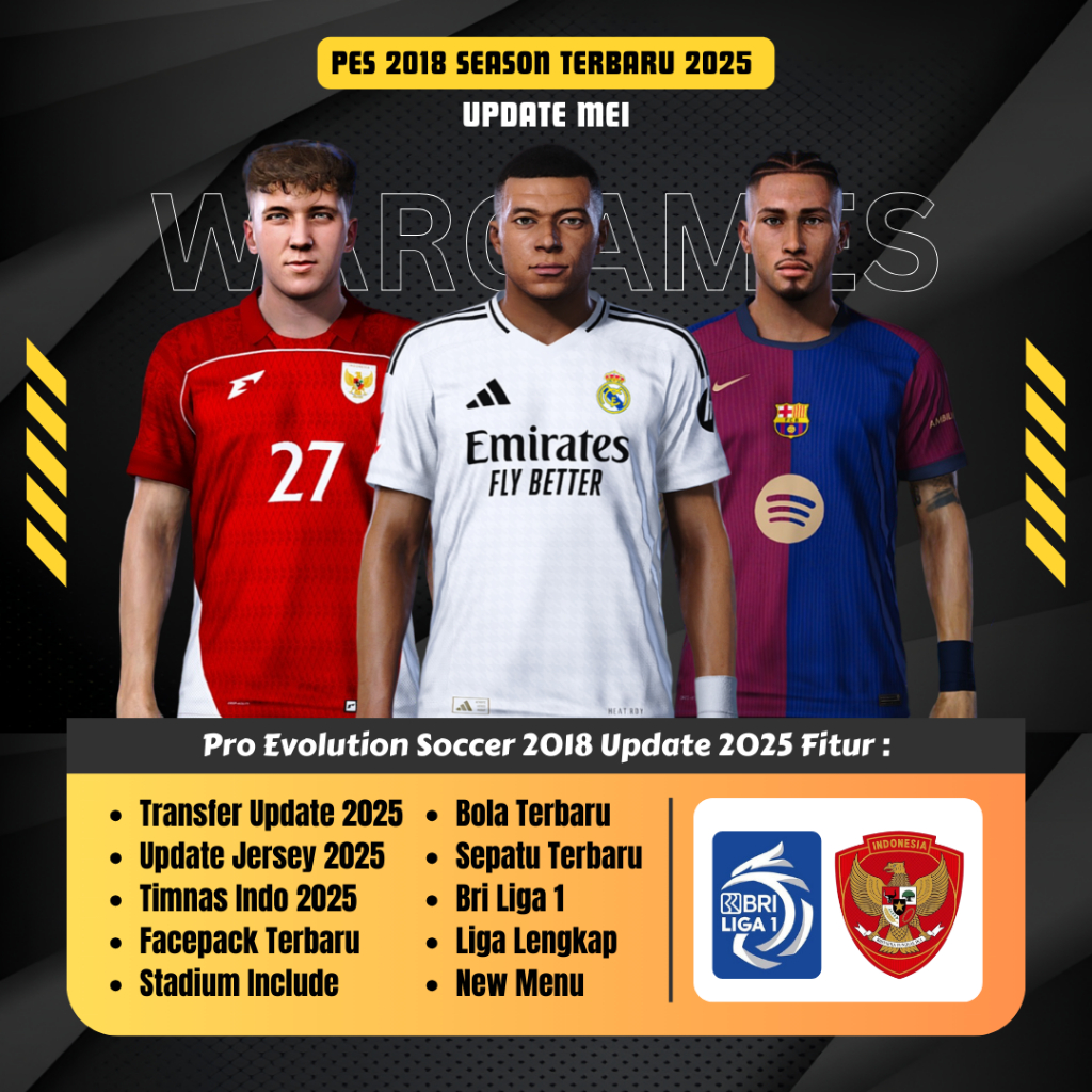 PES 2018 PATCH SEASON 2025 - GAME PC - GAME LAPTOP - PC GAMES