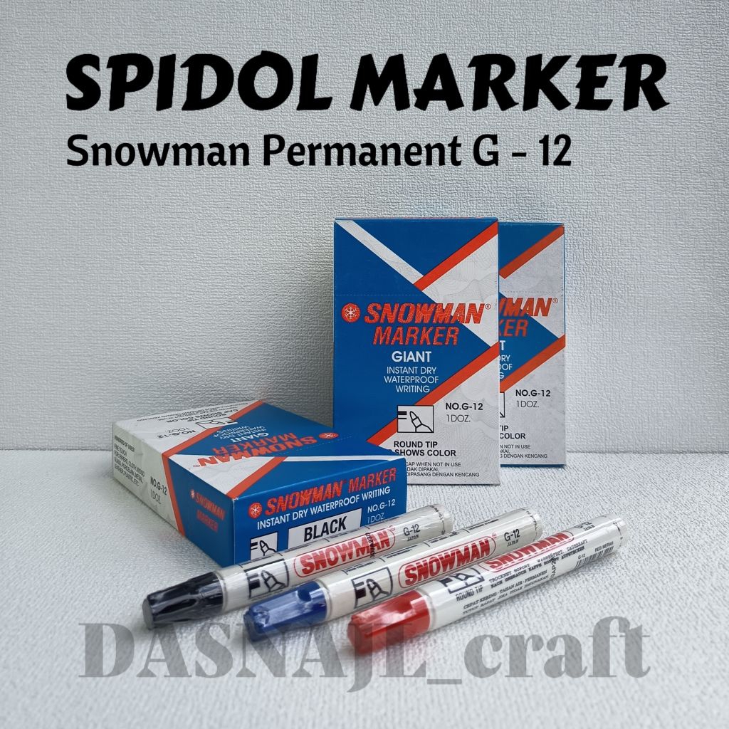 

( 1 pcs ) Spidol Permanent Snowman G-12 Permanent Marker Spidol Permanen Spidol Besar