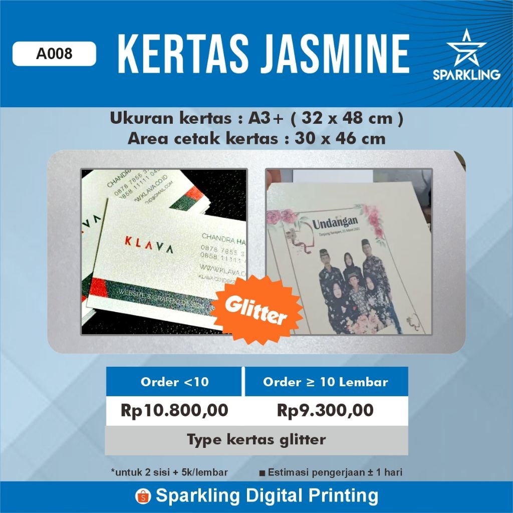 

A008 - Kertas Jasmine Glitter Free Custom Design