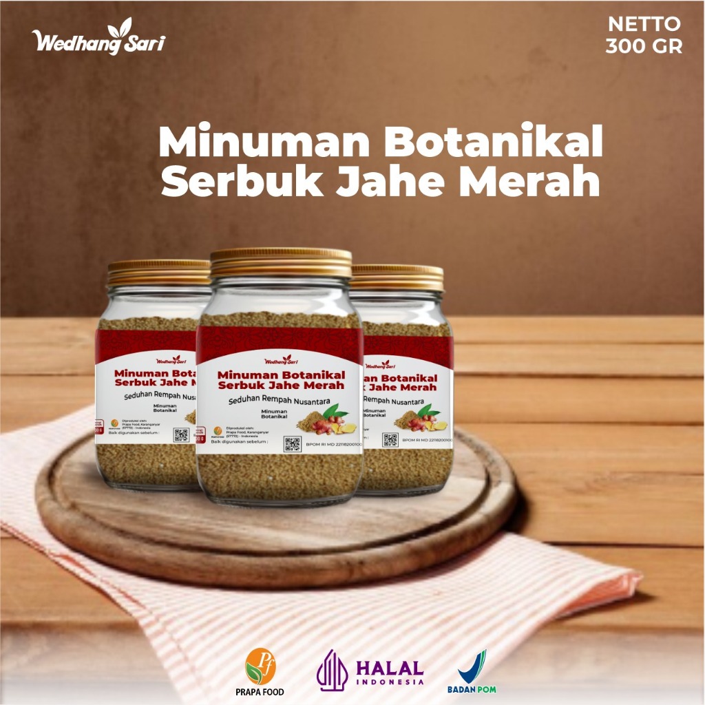 

Paket Jahe Merah Wedhang Sari Minuman Herbal Alami 300 gr isi 3 Botol