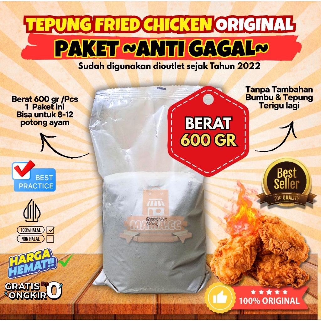 

Tepung Fried Chicken 600Gr – Anti Gagal & Siap Goreng