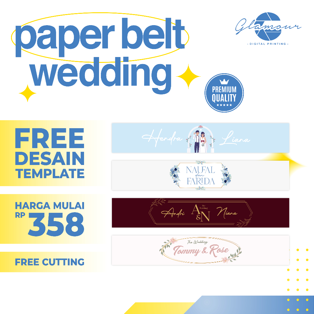 

Paper Belt Wedding Custom | Label Souvenir Pernikahan | Paper Sleeve | Packaging Sleeve | Segel Souvenir Nikah | Paper Belt Nikah Custom Nama