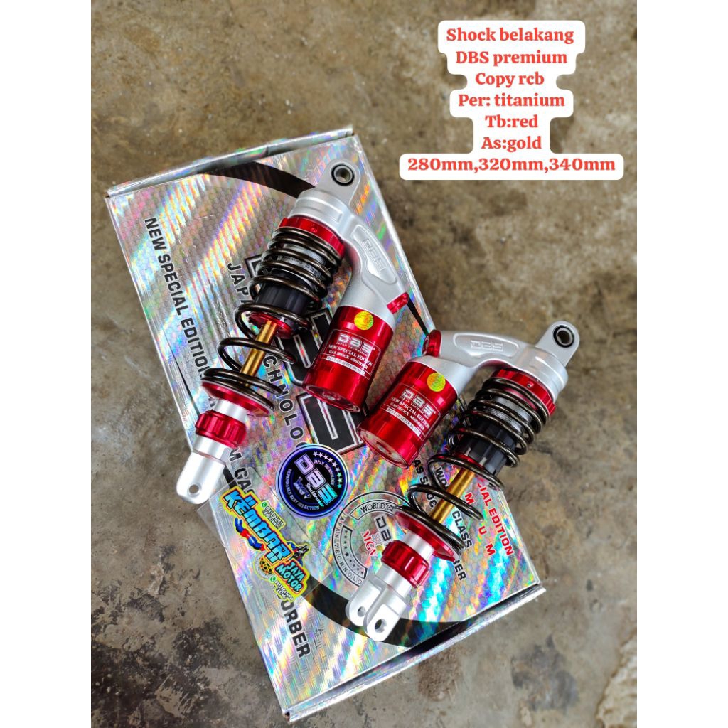 Shock belakang DBS PREMIUM type copy RCB ukuran 280mm,320mm,340mm