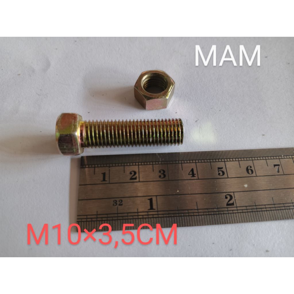 BAUT DAN MUR 14 PANJANG 3, 5CM M10×3,5CM
