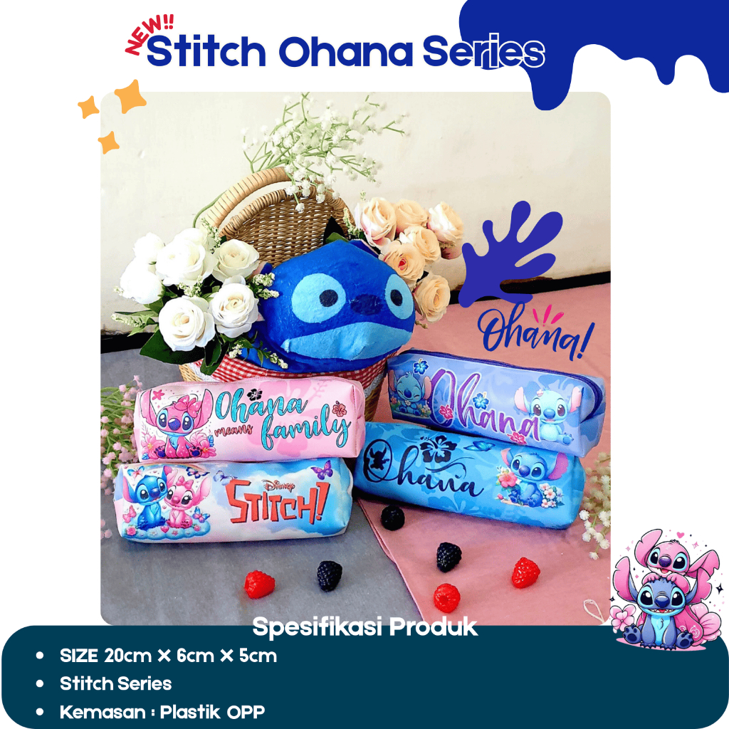 

TCW Tempat pensil Stitch Series Ohana Family pencil case