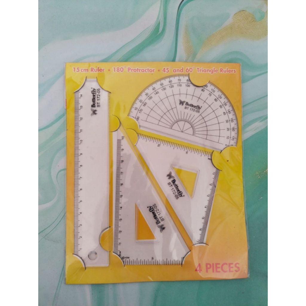 

Butterfly penggaris set/busur derajat