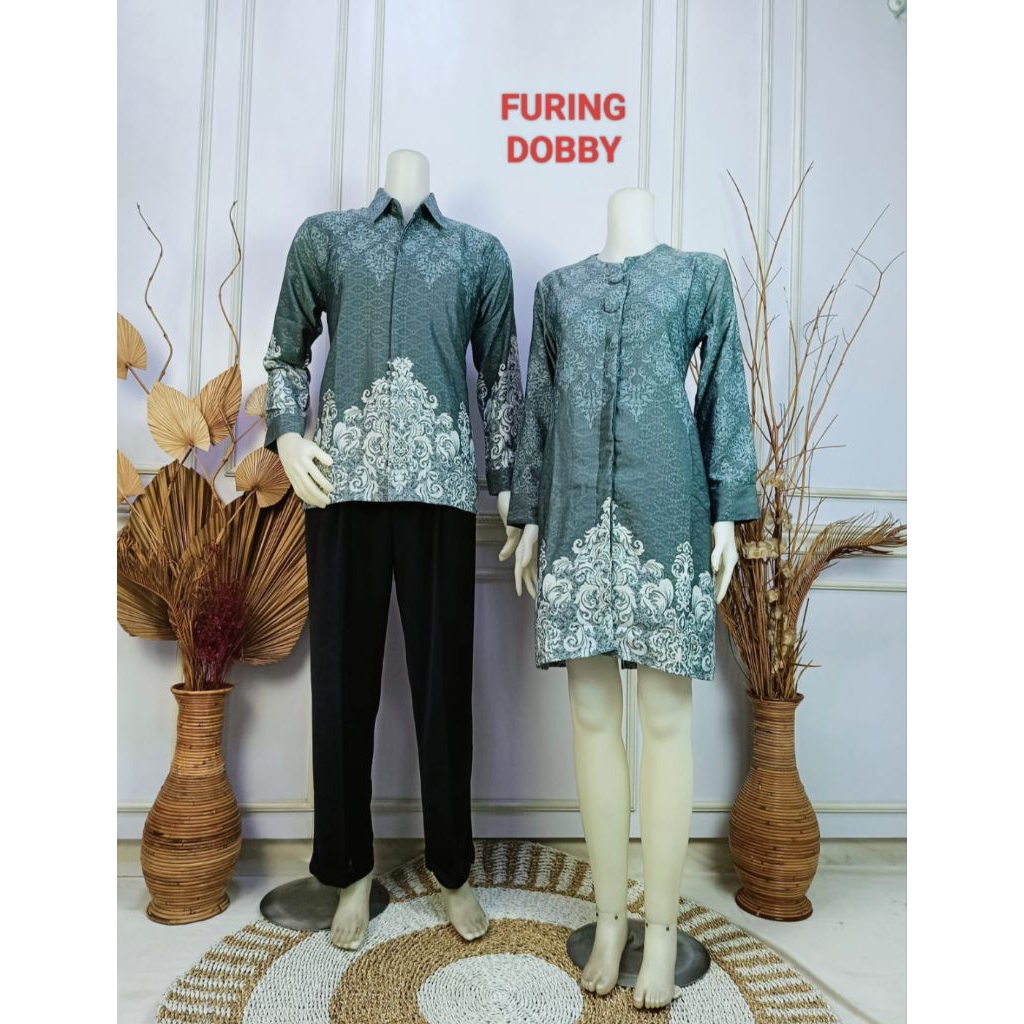 Baju Batik Tunik Dobby| Batik Tunik Couple | Batik Tunik Modern | Batik Sarimbit | Batik Dobby Lapis