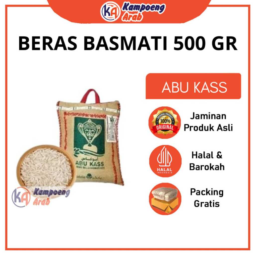 

Beras Basmati Abu Kass Premium 500gr Khas Timur Tengah Dari India Untuk Kebuli Kabsa Mandi Biryani